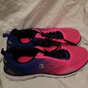 Pink and purple Champion shoes